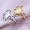 1/2 piezas Mezcla Color Plata/Oro Anillo Ovalado Flor Sol Anillos de Acero Inoxidable Para Mujeres Hombres Accesorios Ajustes Redondos en Blanco para Cabujones