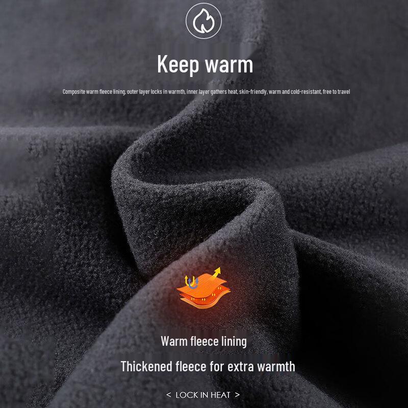 ROMON Men's Hooded Water-Repellent Warm Fleece Jacket