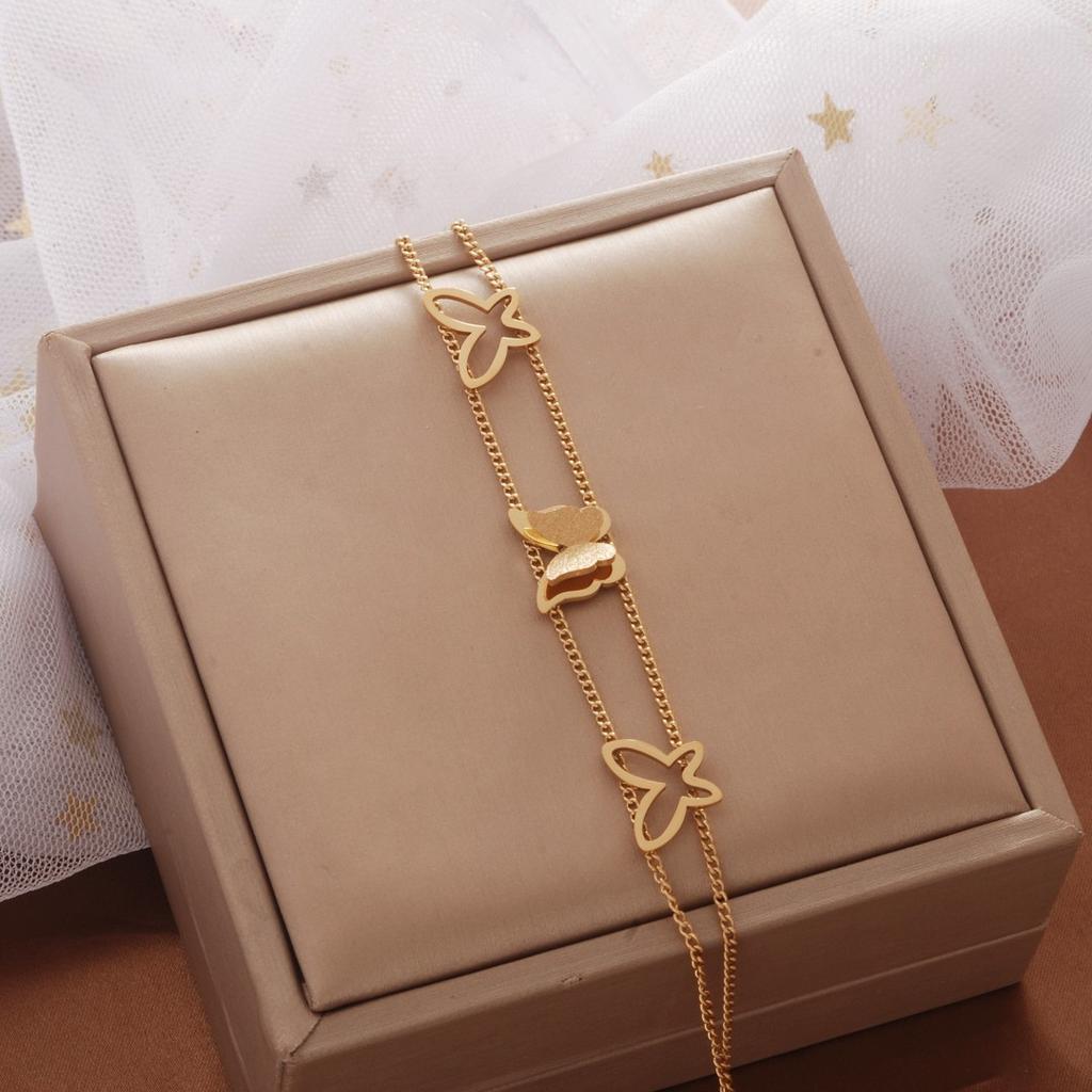 Ladies Titanium Steel Hollow Out Butterfly Bracelet Jewelry