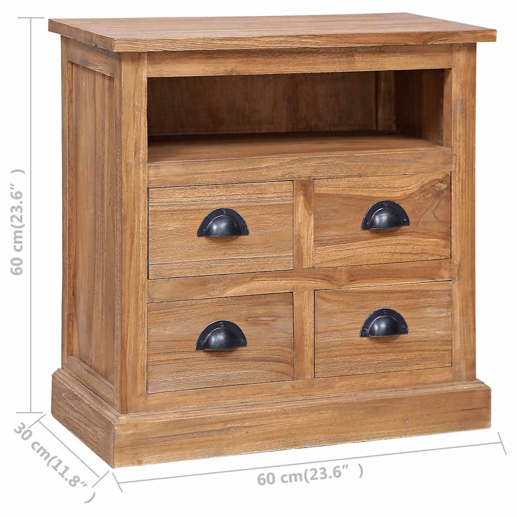 Side Table Cabinet 60 x 30 x 60 cm Solid Teak Wood