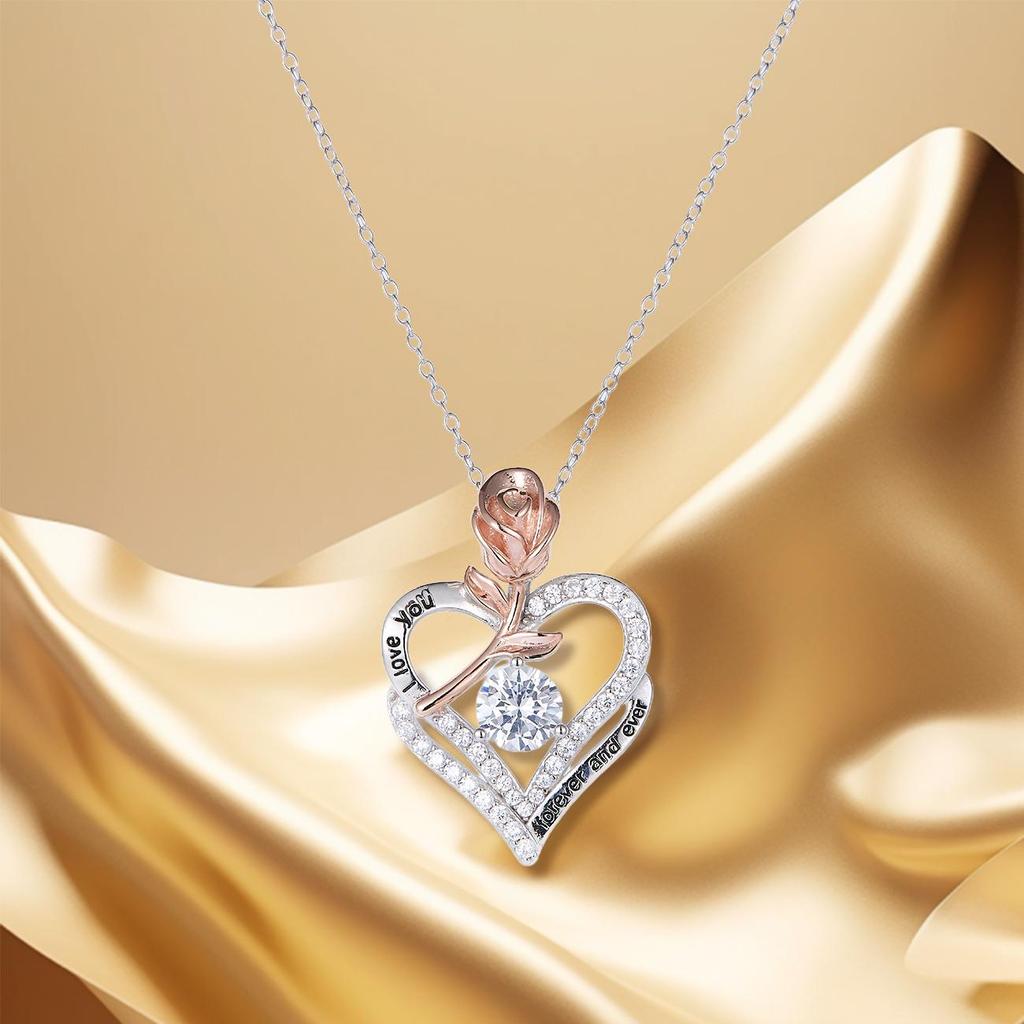 Εξαιρετικό κολιέ με μενταγιόν σε σχήμα καρδιάς, κόσμημα "αγκαλιά μητέρας και παιδιού", ροζ αξεσουάρ για γυναίκες για την ημέρα της μητέρας