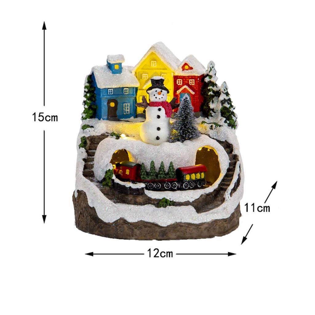 Christmas Light Up Music Snow House Rotating Snow House 12x11x15cm Glowing Decor Holiday Gift Batteries Not Include