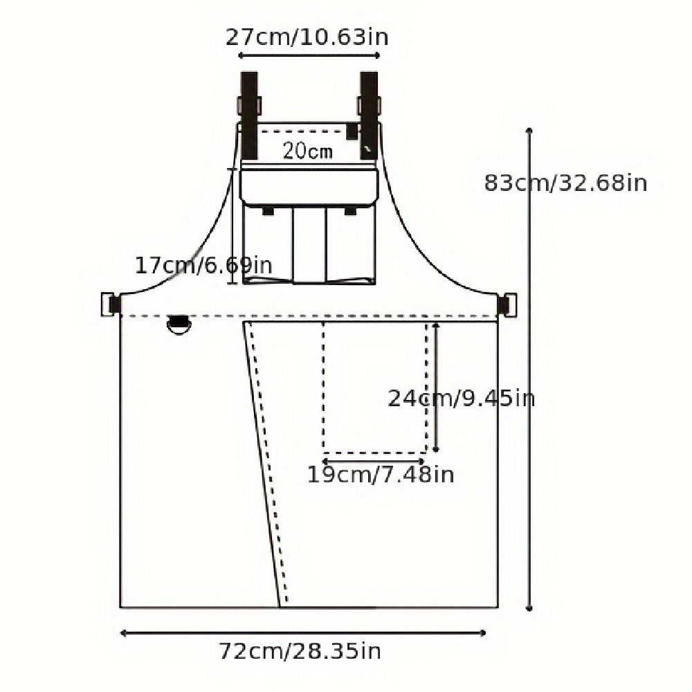 Simple Cross Strap Apron Stain-proof Waiter Sleeveless Apron Catering Work Clothes BBQ