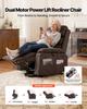 Power Lift Recliner Chair, Dual Motor, Medium Electric Lift Chair with Heat and Massage for Elderly, Infinite Position Adjustment, Chenille Fabric,