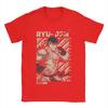 Ryu Streets Fighters T Shirts Men Pure Cotton Vintage T-Shirts Round Collar Game Tees Short Sleeve Clothing Plus Size