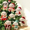 Holiday Animal Hanging Ornaments Christmas Dog Wooden Ornament, 2D Cartoon Puppy Kitten Decor with String, Tree Party Decoration Handmade Style