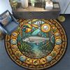 River Glass Round Area Rug Under Office Chairs Bedroom Living Room Home Decor
