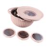4 in 1 Food Strainers Bowl with 3 Grater Blades Colander Bowl Kitchen Drain Basket  Fruit