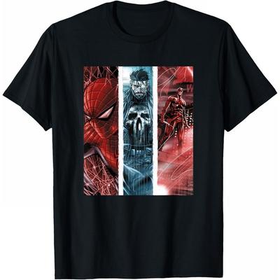 Ομάδα Υπερηρώων Marvel Μπλουζάκι Casual Καθημερινό Unisex Κοντομάνικο Μονόχρωμο Βαμβακερό Χαλαρή Εφαρμογή Στρογγυλή Λαιμόκοψη Μοντέρνο Τοπ για Ζευγάρια