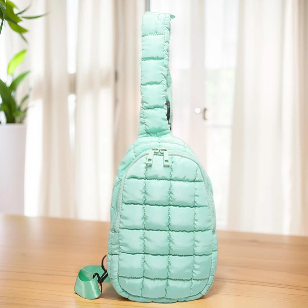 Women Quilted Chest Bag Cloud Waist Bag Adjustable Strap Puffer Crossbody Sling Bags Travel Fanny Pack Outdoor Travel Bags