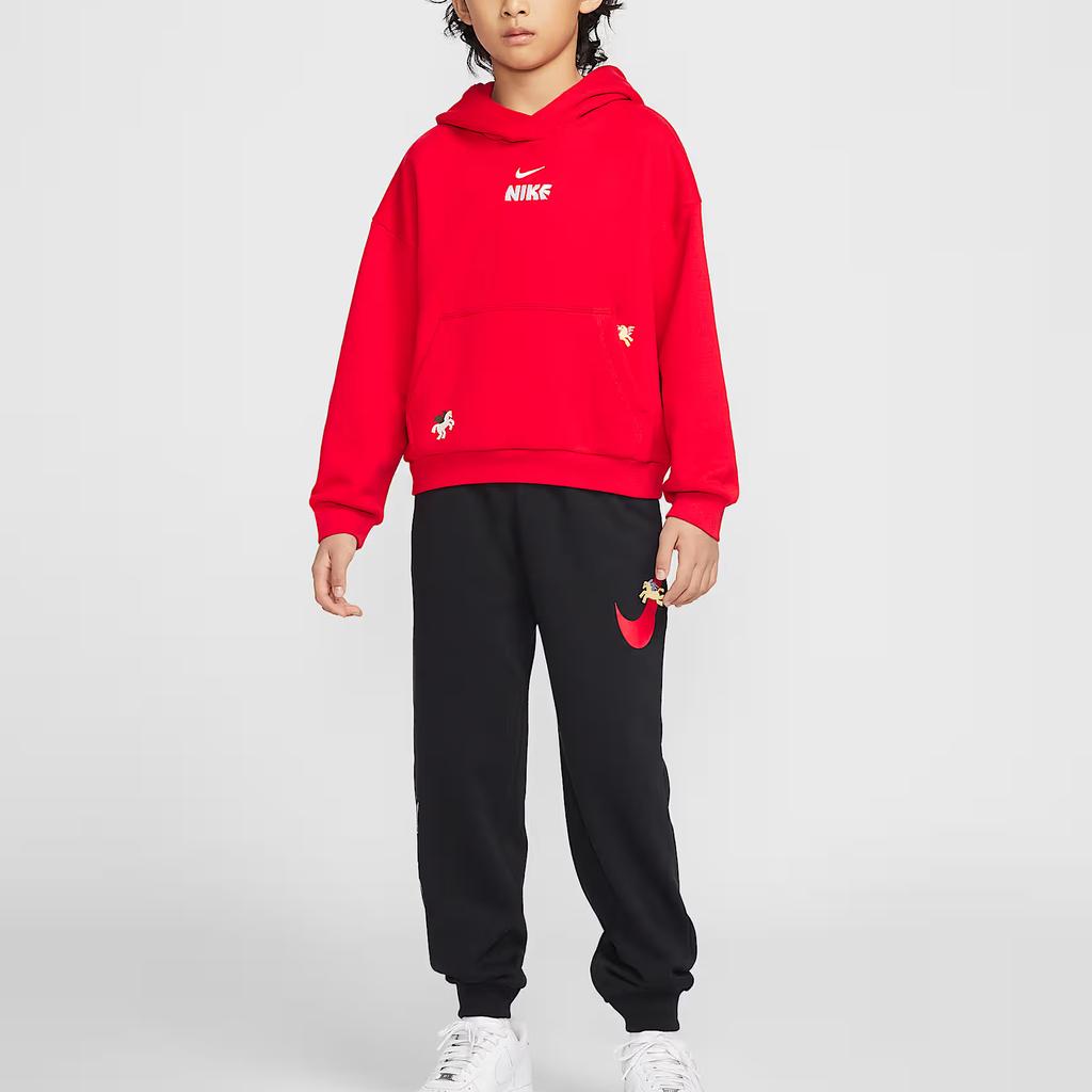 Nike FW25 Sportswear Club Fleece Year Of The Rabbit Limited Edition Soft Comfortable Hooded Pullover Long Sleeve Kids Tops IQ3934657