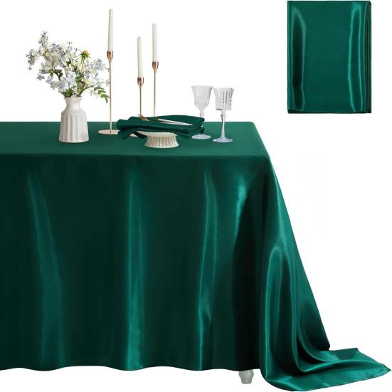 Tablecloth Nordic Style Smooth Satin Fabric Dustproof Protective Cover Wedding Party Dining Table Cloth