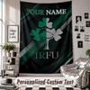 Wall Hanging Tapestry With Custom Name & Text, Ireland Rugby Decorative Tapestry For Bedroom