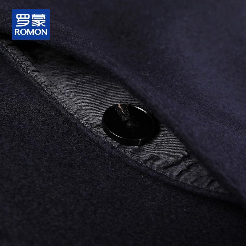ROMON Men's Autumn/Winter Wool & Cashmere Blend Mid-length Coat