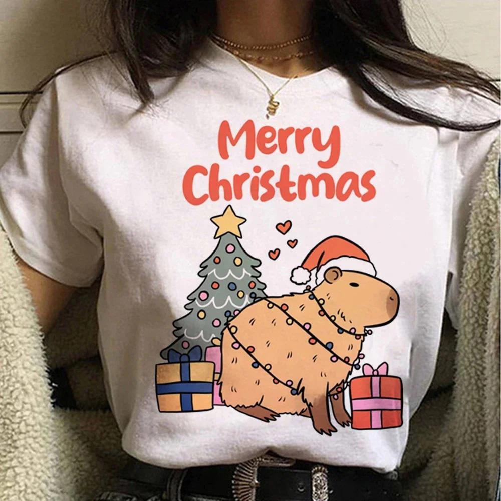 Cute Capybara Clothing T-Shirt Women Vintage Cartoon T Shirt Female Casual Anime Top Tees T Shirt Manga Women Graphic Tee Tops