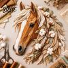 Creative Needlework Supplies Art Sewing Fabric DIY Patchwork Kit Floral Horse Flower Theme Kit