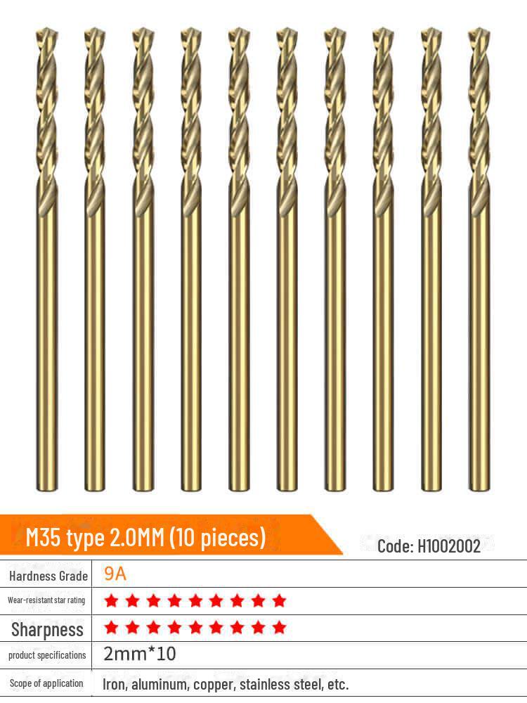 Huhao Cobalt Alloy Twist Drill Bit Set for Electric Hammer and Stainless Steel.
