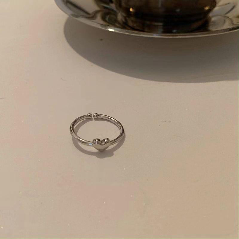 [Copper] Minimalist Heart Open Ring - Korean Design for Women
