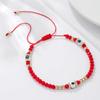 Fashion Boho Adjustable Jewelry Braiding Strap Bracelet Black Crystal Stone Beaded Bracelet For Women Accessory Jewelry