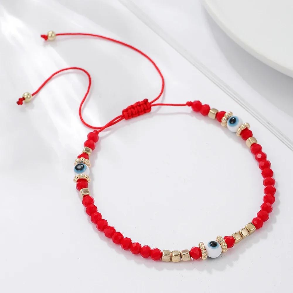Fashion Boho Adjustable Jewelry Braiding Strap Bracelet Black Crystal Stone Beaded Bracelet For Women Accessory Jewelry