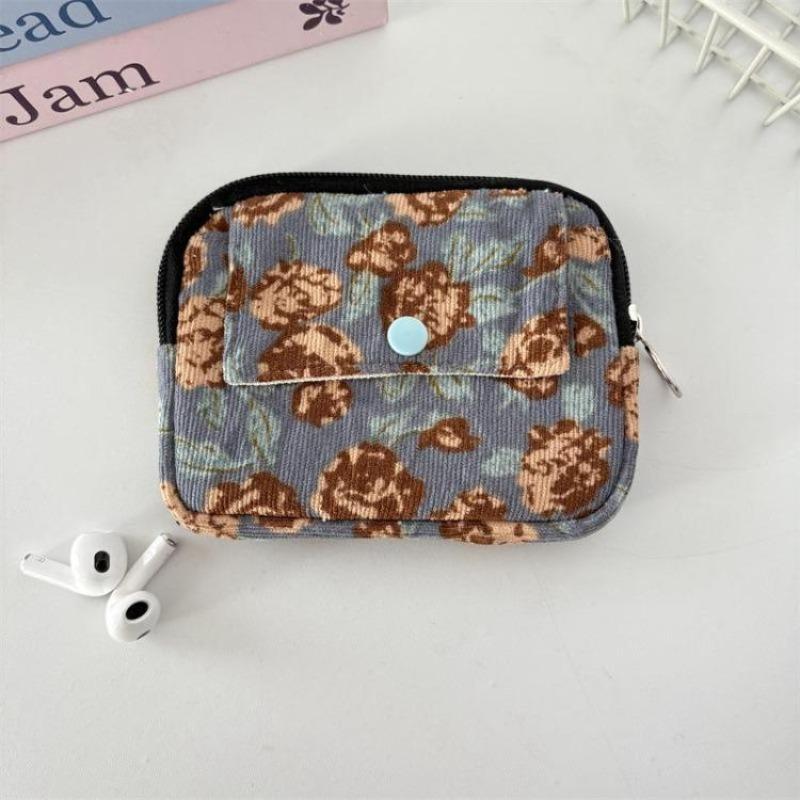 Cute Cartoon Floral Quilting Document Storage Bag Card Wallet Coin Purse ID Card Holder Driver's License Holder Badge Holder