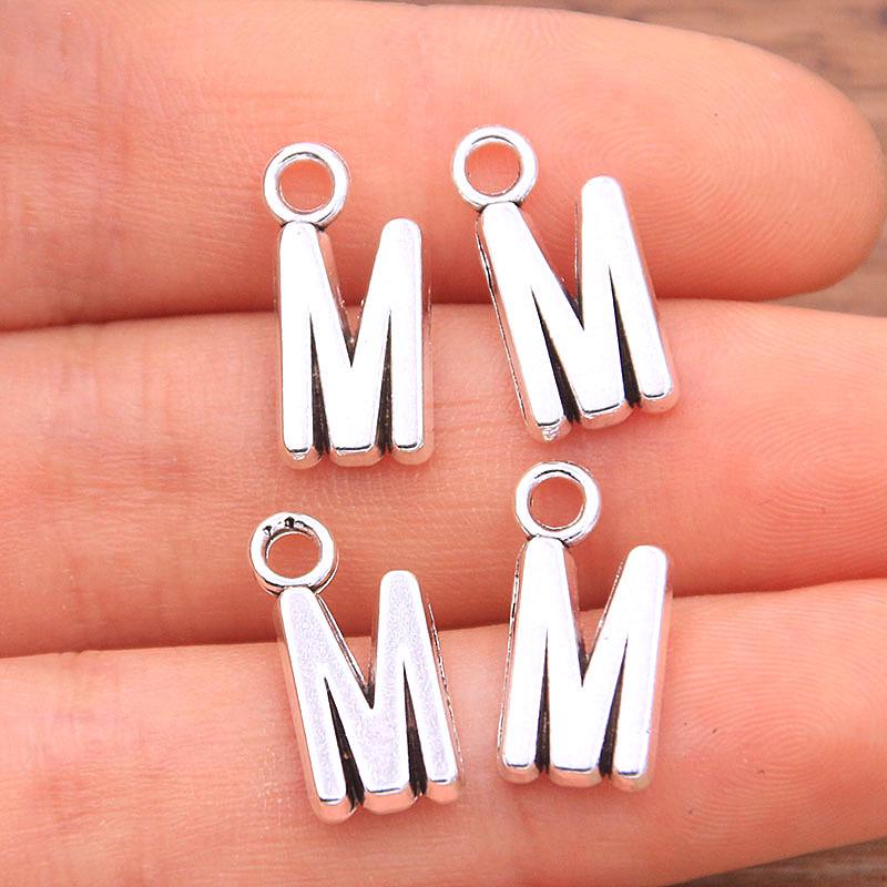 Zinc Alloy Alphabet Charms: 2 Colors, 26 Letter Pendants for Jewelry, Handbag, and Mobile Phone Accessories