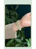 Fresh Hetian Jade & 925 Silver Double Circle Bracelet with Luck Beads