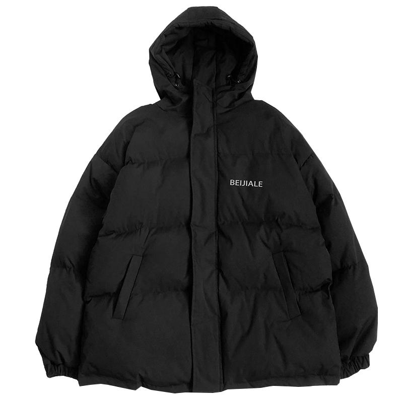 Winter Thickened Hooded Warm Loose Trench Coat Warm Men's Down Jacket