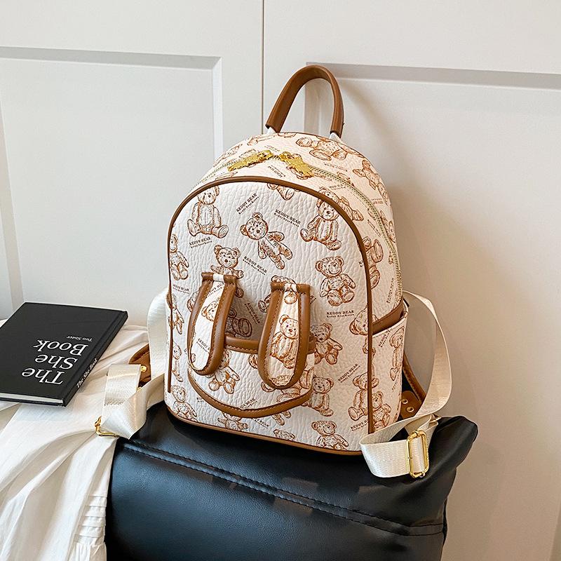 

Милый мультяшный рюкзак с куклой медвежонка, новый осенне-зимний, в стиле ретро, модный, для путешествий, милый рюкзак