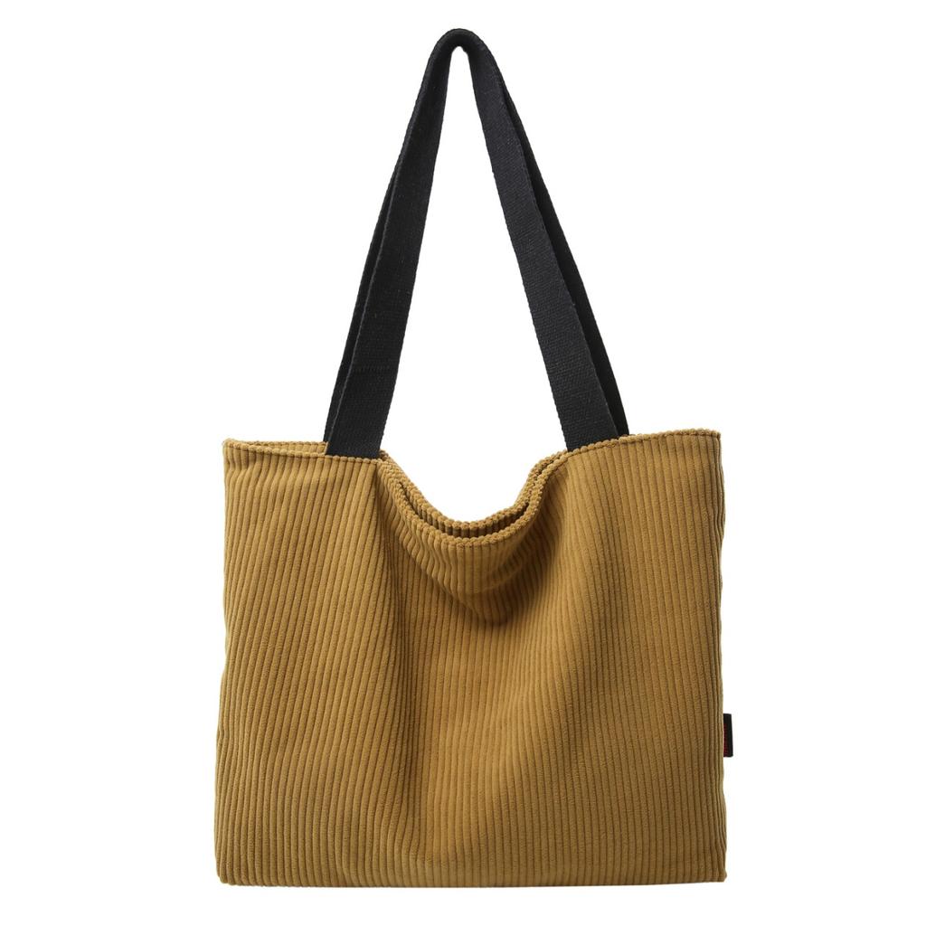Corduroy striped tote bag large capacity shoulder bag high sense lazy commuter bag underarm bag women