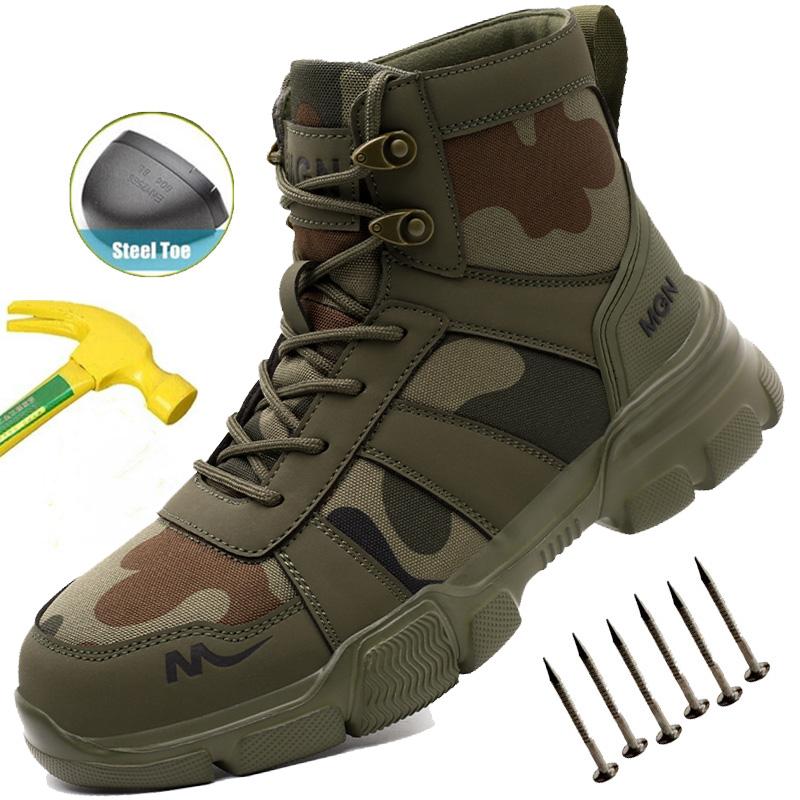 Safety Shoes for Men Puncture-Proof Anti-Smashing Industrial Work Boots Indestructible Steel Toe Boots Outdoor Forging Workshop