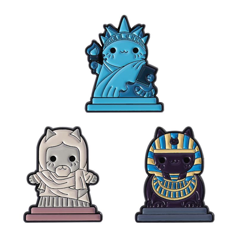 

3-5 шт./набор Эмалевые значки с персонажами аниме-фильмов День мертвых Зеленый человек в маске Броши Значки на лацкан Ювелирные изделия Подарок для друзей