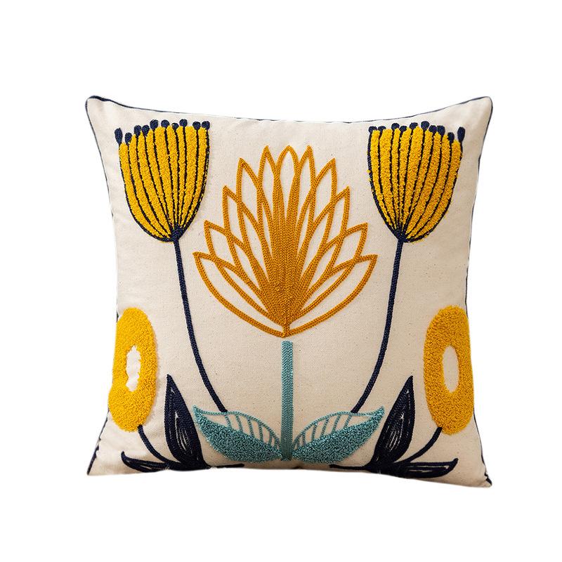 1PC Plant Flower Pattern Polyester Cushion Cover, Pillow Cover, Room Decor, Bedroom Decor, Sofa Decor, Collectible Buildings Accessories