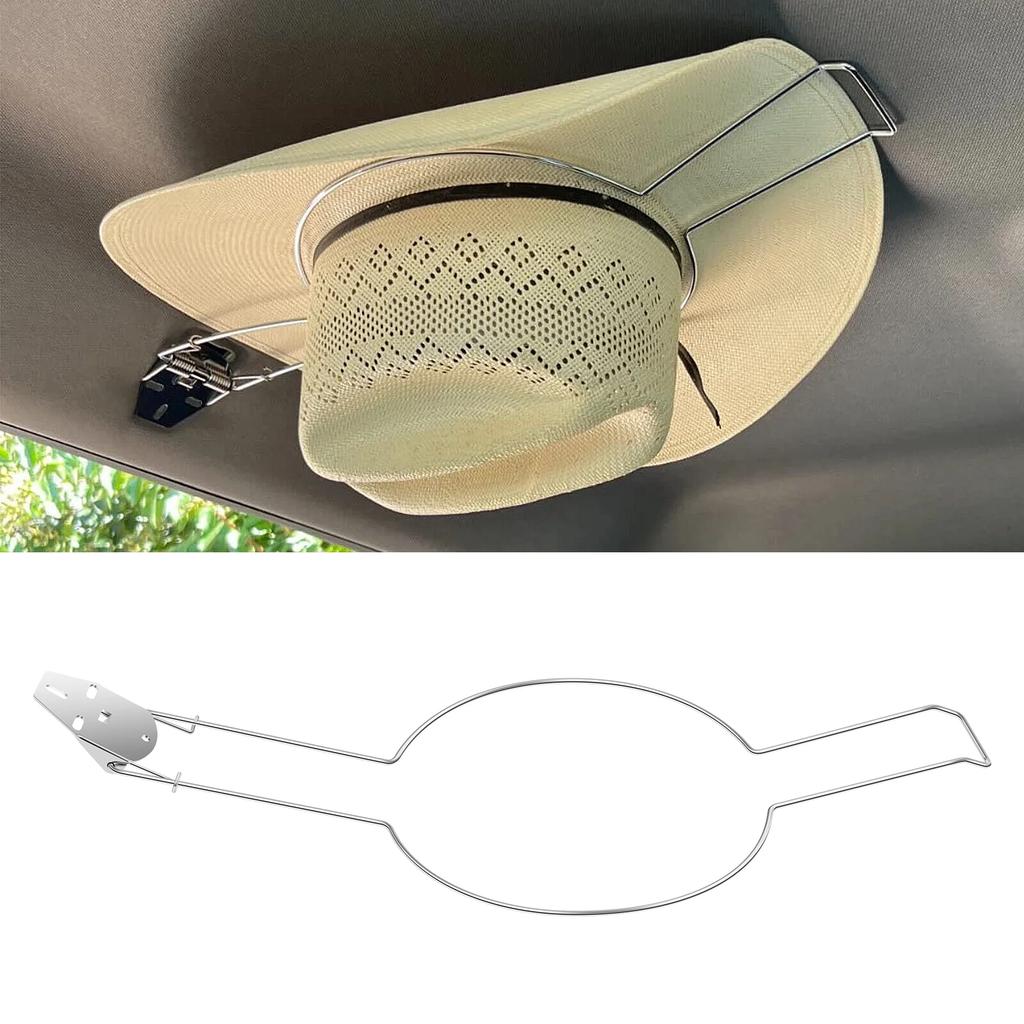Edelstahl Auto Cowboyhut-Halter für LKW, schwere Ausführung, multifunktional, mit eingebauter Feder