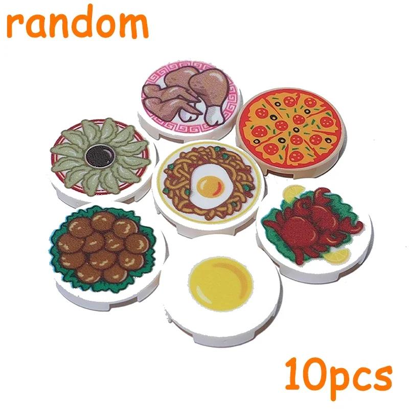 Building Blocks Food MOC Food Accessories Fish Bread Pizza Chocolate Fruit Carrot Hamburger Chips Chicken Bottle Bricks Toys