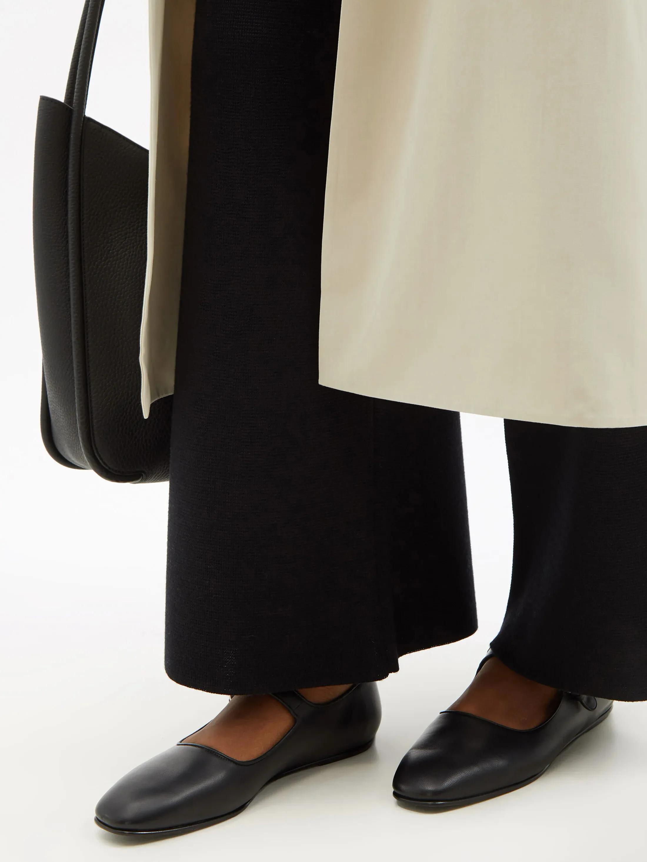 Удобные балетки Row Mary Jane из кожи черного цвета для женщин — фото 3