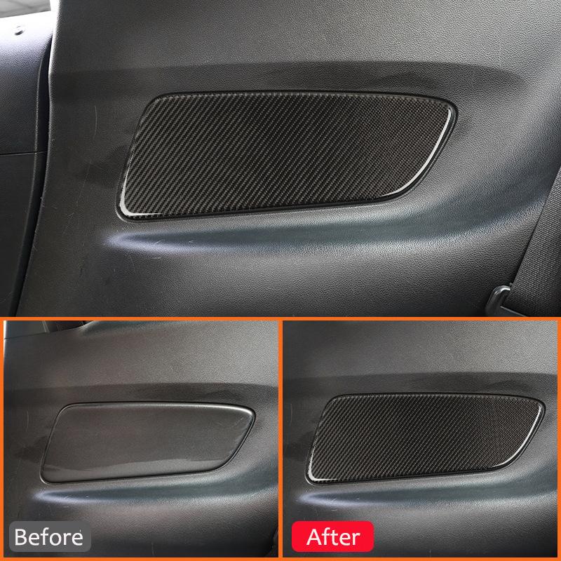2 STÜCKE Kohlefaser Auto Innere Hintertür Anti-Trittschutz Abdeckung Innendekor Aufkleber Für Ford Mustang 2015- Zubehör