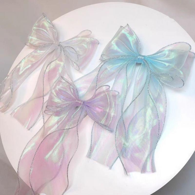 Fishtail Organza Ribbon 4Cm Reflective Iridescent Wavy Edge Ribbon For For Flower Bouquet Gifts Packaging Wedding Decorations