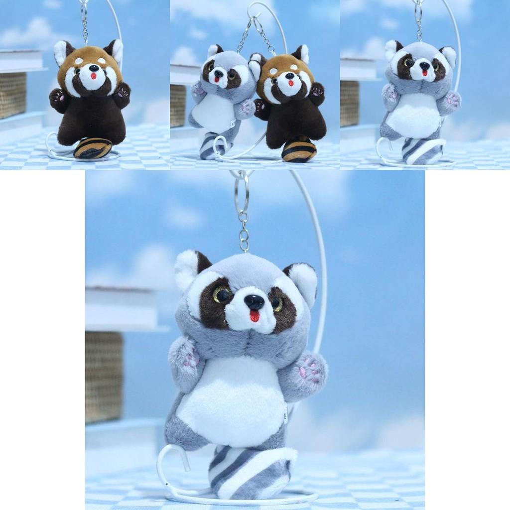 Adorable Plush Raccoon Keychain Cute Squirrel Doll Soft Toy For Bags And Accessories