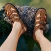 Fashion Summer Casual Male Loafers Summer Luxury Sandals 2024 New Men Breathable Outdoor Beach Shoes Genuine Leather Non-Slip Men Shoe