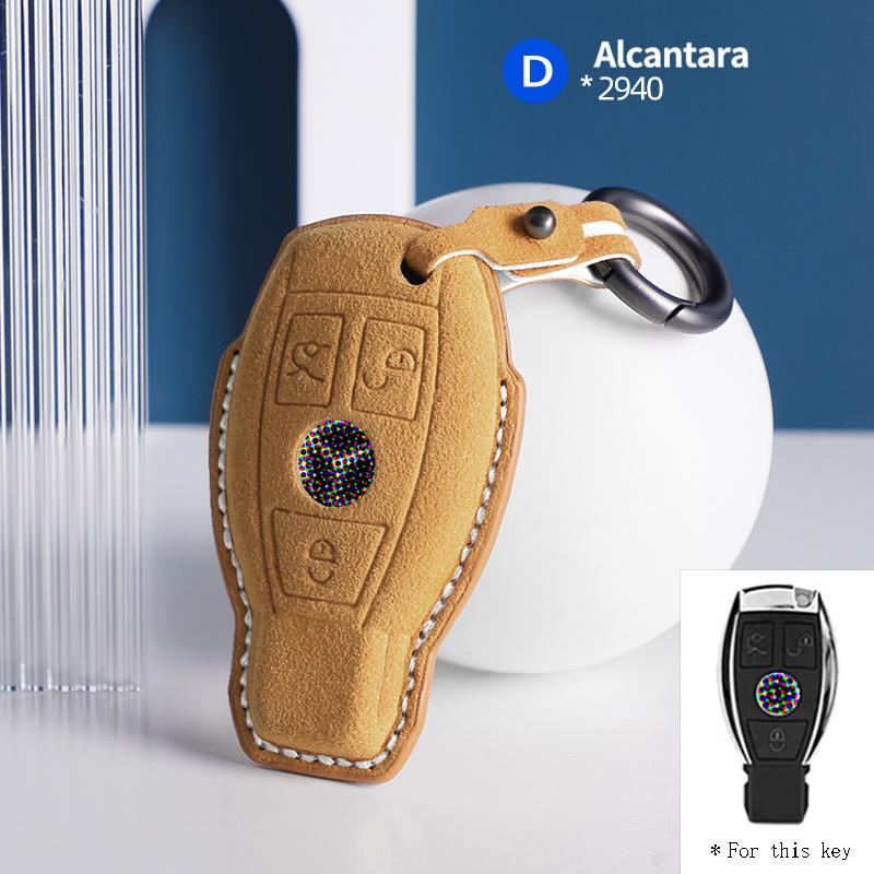 New suede car key case cover protector shell For Mercedes Benz A B C E Class GLS GLA GLK GLC CLS CLA AMG W204 W205 W212 W463