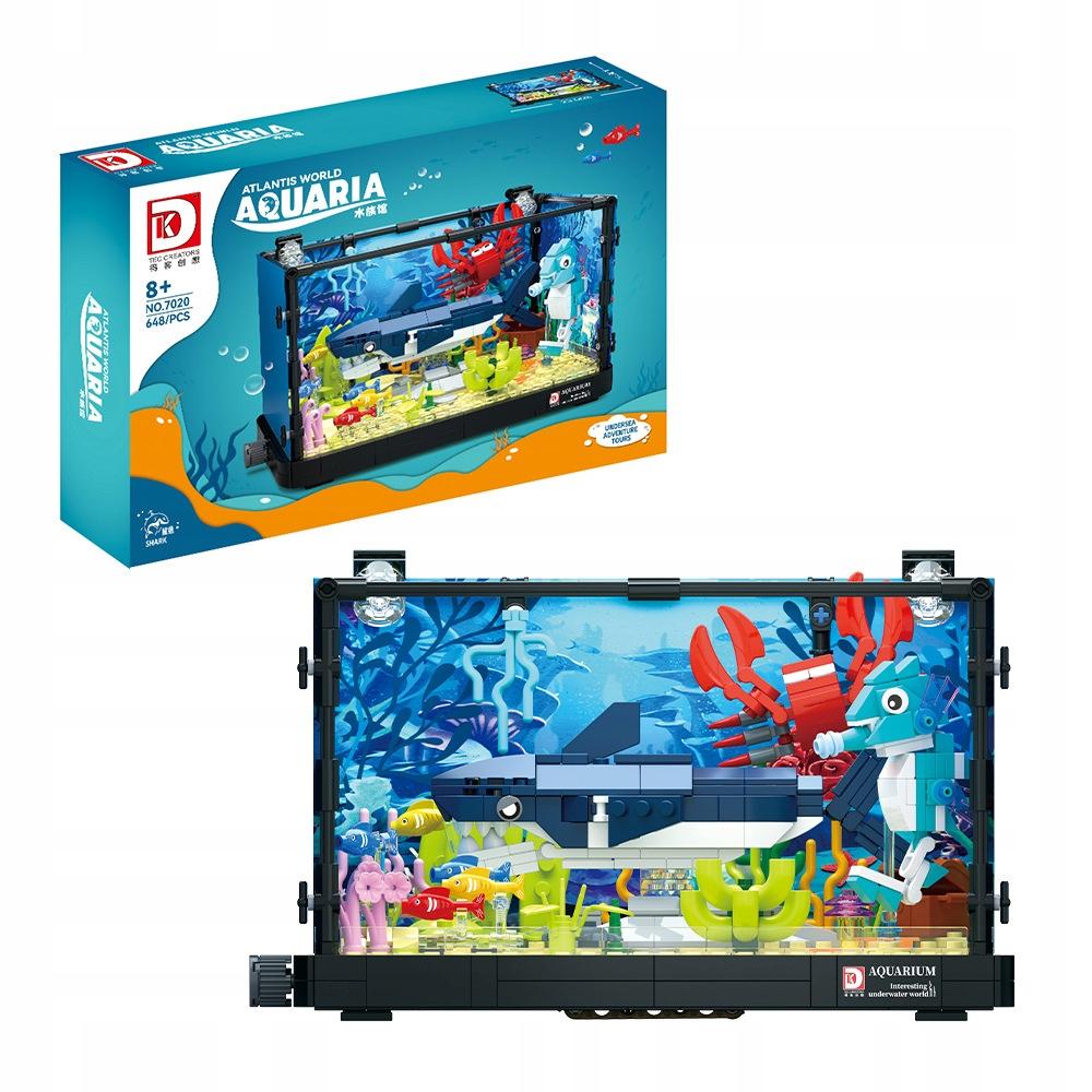 Aquarium Shark Crab Block Set With Fish Underwater World Led