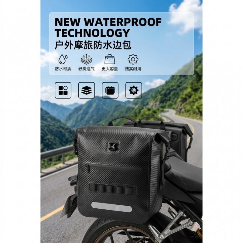 Motorcycle Rear Pannier Bag Waterproof Storage Saddlebag 70L Large Capacity PVC