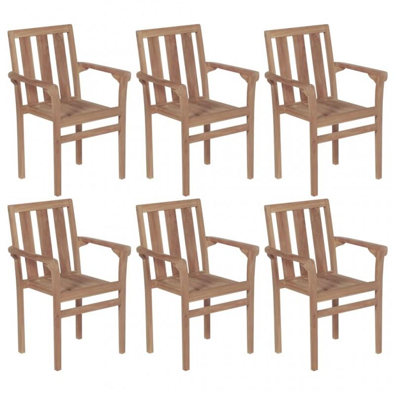 Day and Night - Day and Night Stackable Garden Chairs 6 Units Solid Teak Wood