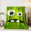Large Cartoon Eyes, a Dark Mouth, Teeth, and Green Textured Background. for All Seasons Blanket Lunch Break Throw Gift