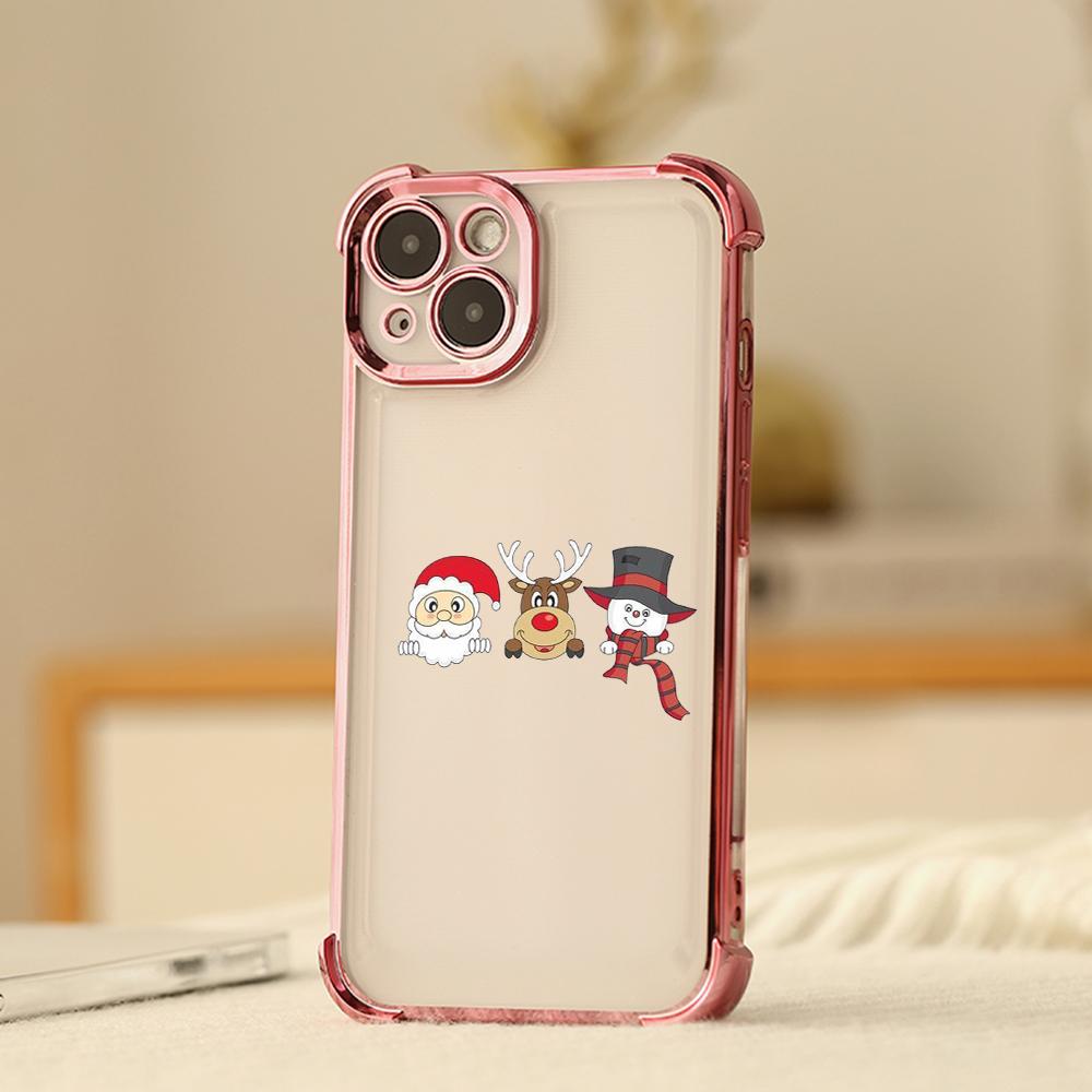 Ae120 Merry Christmas Santa Design Electroplated TPU Phone Cases for Samsung A54 A12 A14 S23 S24 Ultra A55 A15 S20 S21 FE Four Corner Protection Cover