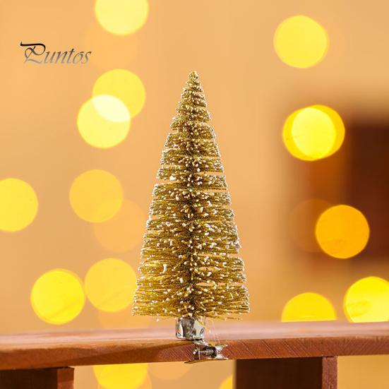 3 bucăți mini brazi de Crăciun cu aspect realist, culori vii, care nu se decolorează, decorațiuni pentru copaci mici din sisal