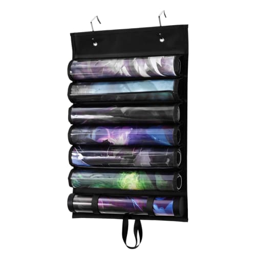 Game Mat Tube Holder, Game Accessory Holder | Clear Accessory Bag with Slots for Play Areas, Walls, Bedroom Doors, Family Gatherings, and Birthday Par