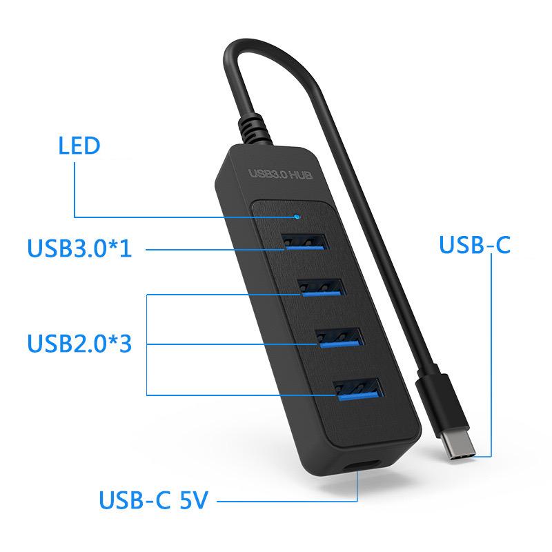 

Hub USB 2.0 Power Adapter 4 Port Multi USB Splitter Hub USB 3.0 Type C HUB Multiple Expander High Speed For Computer Accessorie