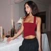 Sleeveless Halter Bodycon Backless Lace Up Crop Tank Top Women’S Solid Sexy Elegant Y2K Top Party Clubwear Summer Outfit